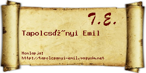 Tapolcsányi Emil névjegykártya