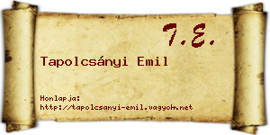 Tapolcsányi Emil névjegykártya