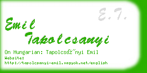 emil tapolcsanyi business card